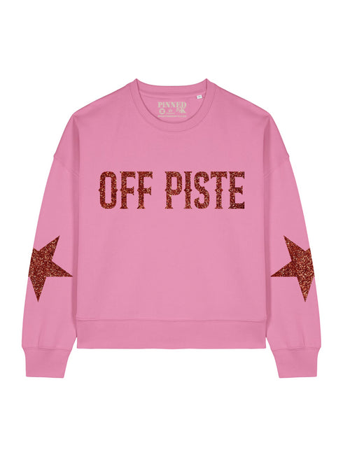 Boxy Sweater Off Piste Copper Glitter - Bubble Pink